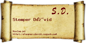 Stemper Dávid névjegykártya